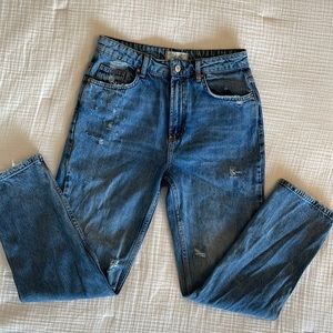 Free People high waisted straight leg jeans
